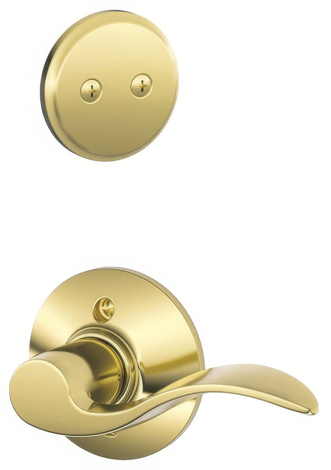Schlage F94ACC605LH F94-ACC-LH F-Series Accent Lever Left Hand Dummy Interior Pack Polished Brass