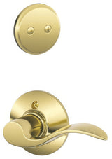 Schlage F94ACC605LH F94-ACC-LH F-Series Accent Lever Left Hand Dummy Interior Pack Polished Brass
