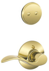 Schlage F94ACC605RH F94-ACC-RH F-Series Accent Lever Right Hand Dummy Interior Pack Polished Brass