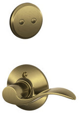Schlage F94ACC609LH F94-ACC-LH F-Series Accent Lever Left Hand Dummy Interior Pack Antique Brass