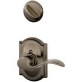 Schlage F94ACC620CAMLH F94-ACC-CAM-LH F-Series Accent Lever Left Hand Dummy Interior Pack Antique Pewter