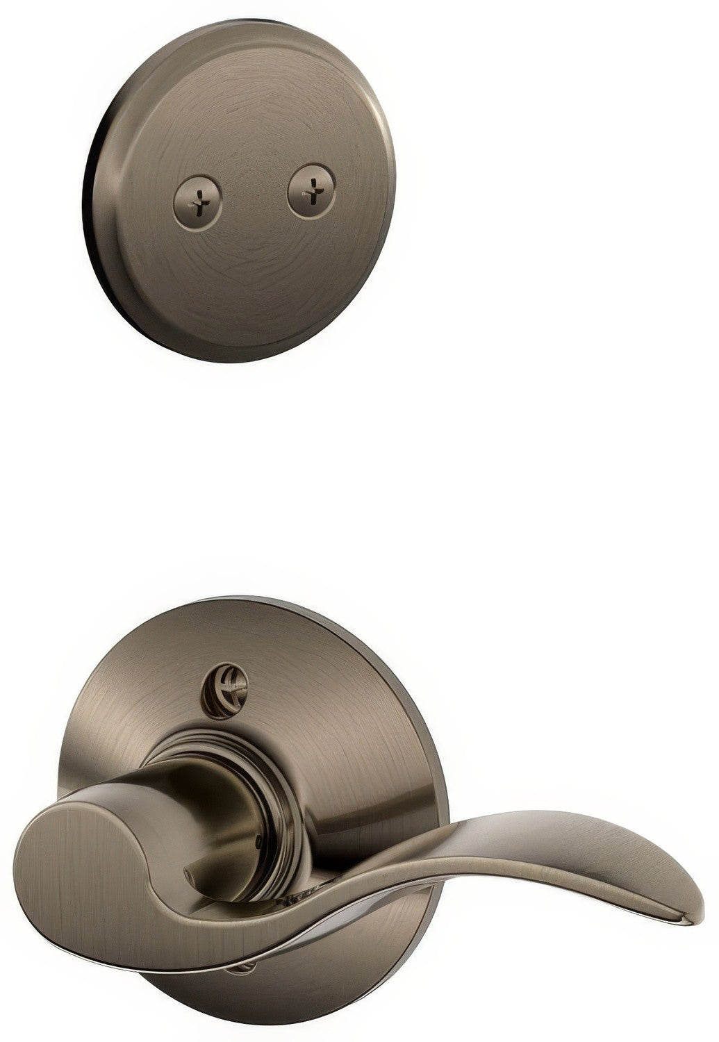 Schlage F94ACC620LH F94-ACC-LH F-Series Accent Lever Left Hand Dummy Interior Pack Antique Pewter