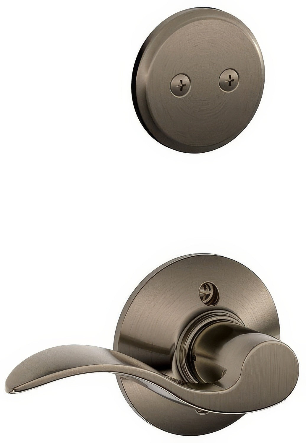 Schlage F94ACC620RH F94-ACC-RH F-Series Accent Lever Right Hand Dummy Interior Pack Antique Pewter
