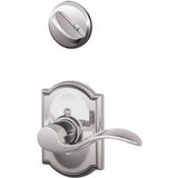 Schlage F94ACC625CAMLH F94-ACC-CAM-LH F-Series Accent Lever Left Hand Dummy Interior Pack Bright Chrome