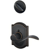 Schlage F94ACC716CAMLH F94-ACC-CAM-LH F-Series Accent Lever Left Hand Dummy Interior Pack Aged Bronze