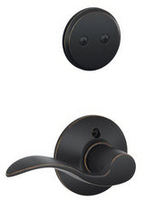 Schlage F94ACC716RH F94-ACC-RH F-Series Accent Lever Right Hand Dummy Interior Pack Aged Bronze