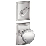 Schlage F94AND625ADD F94-AND-ADD F-Series Andover Knob Dummy Interior Pack Bright Chrome