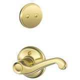 Schlage F94FLA605LH F94-FLA-LH Flair Lever Left Hand Dummy Interior Pack Polished Brass