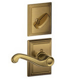 Schlage F94FLA609ADDRH F94-FLA-ADD-RH F-Series Flair Lever Right Hand Dummy Interior Pack Antique Brass