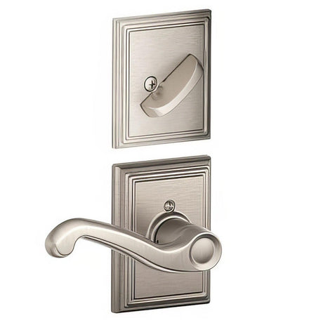 Schlage F94FLA619ADDRH F94-FLA-ADD-RH F-Series Flair Lever Right Hand Dummy Interior Pack Satin Nickel
