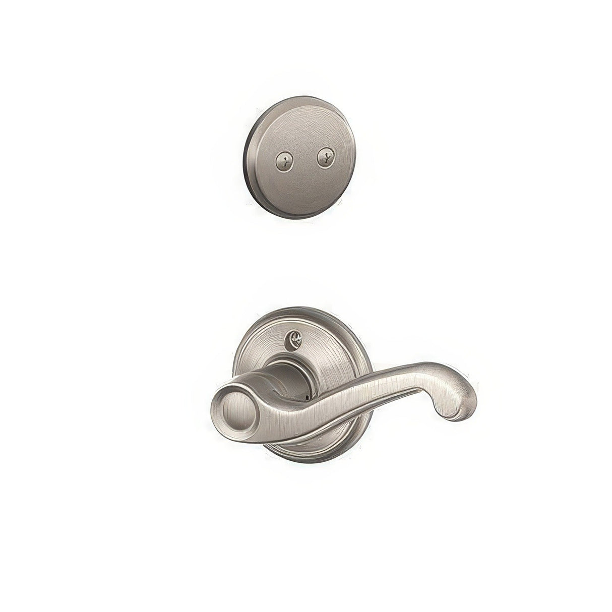 Schlage F94FLA619LH F94-FLA-LH Flair Lever Left Hand Dummy Interior Pack Satin Nickel
