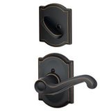 Schlage F94FLA716CAMLH F94-FLA-CAM-LH F-Series Flair Lever Left Hand Dummy Interior Pack Aged Bronze