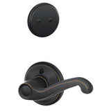 Schlage F94FLA716LH F94-FLA-LH Flair Lever Left Hand Dummy Interior Pack Aged Bronze