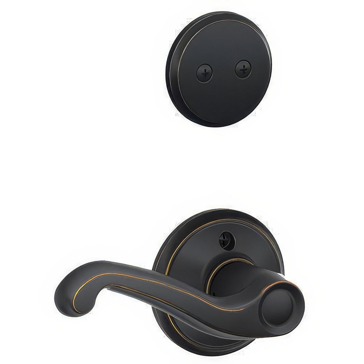 Schlage F94FLA716RH F94-FLA-RH Flair Lever Right Hand Dummy Interior Pack Aged Bronze