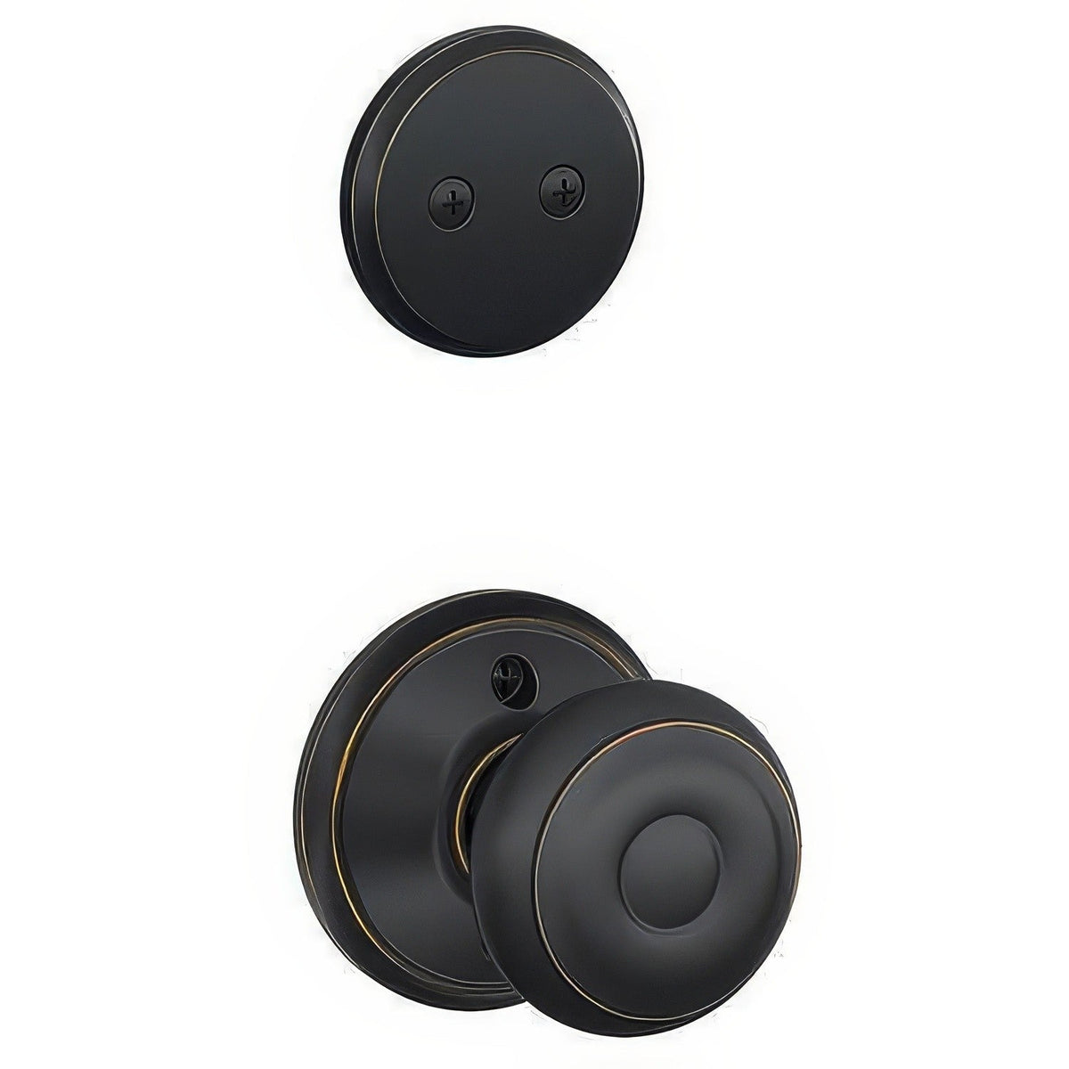 Schlage F94GEO716 F94-GEO Georgian Knob Dummy Interior Pack Aged Bronze