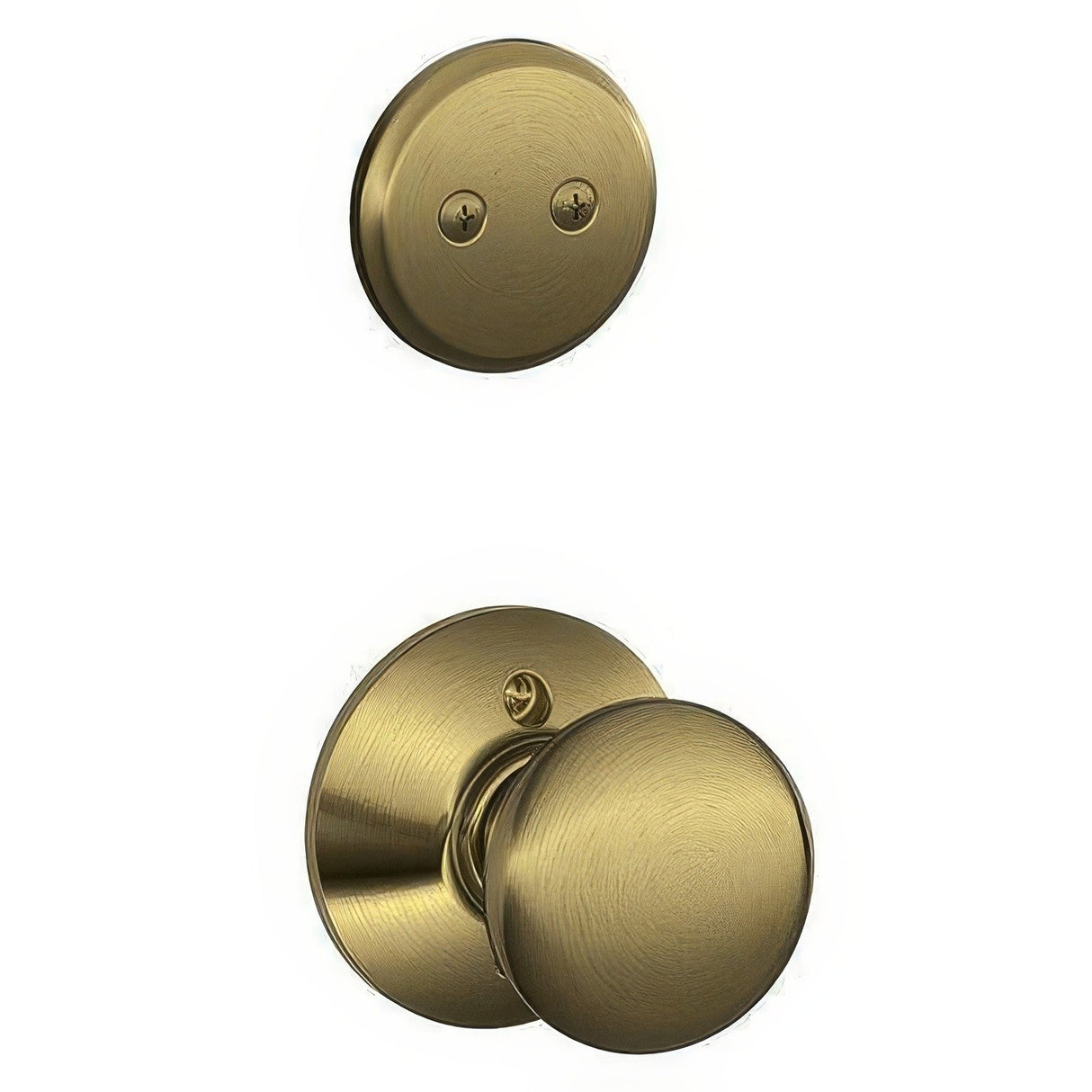 Schlage F94PLY609 F94-PLY Plymouth Knob Dummy Interior Pack Antique Brass
