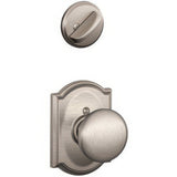 Schlage F94PLY619CAM F94-PLY-CAM F-Series Plymouth Knob Dummy Interior Pack Satin Nickel
