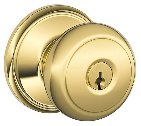 Schlage F80AND605AND polished brass storeroom door knob