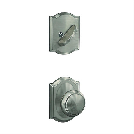 Schlage FC59AND619CAM FC59AND-CAM Custom Andover Knob with Camelot Rose Interior Active Trim Satin Nickel