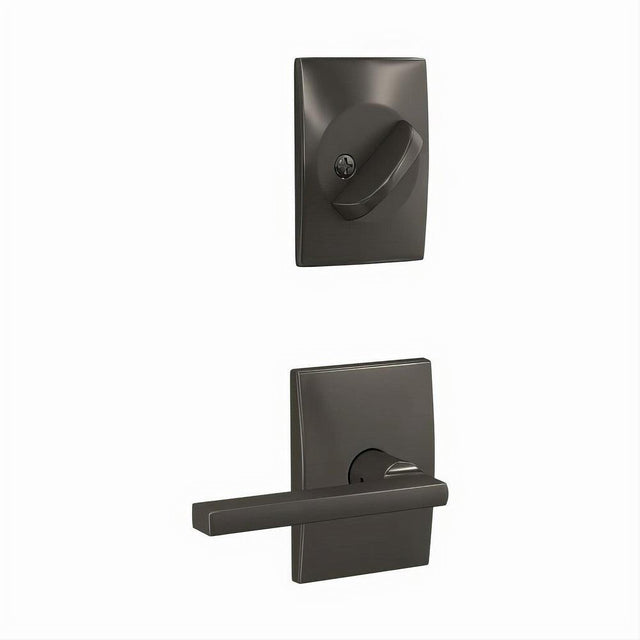 Schlage FC94LAT530CEN Latitude Lever with Century Rose Dummy Interior Trim Black Stainless