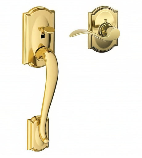 Schlage FE285CAM605ACCCAMRH polished brass electronic keypad lower half handleset