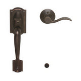 Schlage FE285CAM716ACCRH FE285CAM505ACCRH Electronic Security Camelot Lower Handleset with Accent Interior RH Lever Aged Bronze