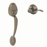 Schlage FE285PLY620ACCLH Plymouth entry handleset with Accent lever, left hand, Antique Pewter