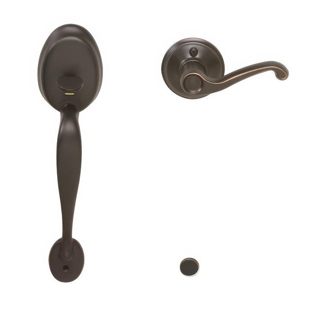 Schlage FE285PLY716FLALH FE285-PLY-FLA-LH Plymouth Lower Handleset for Electronic Keypad Aged Bronze