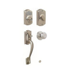 Schlage FE365CAM619GEO FE365-CAM-GEO Camelot Electronic Handleset with Georgian Knob Satin Nickel