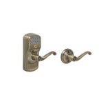 Schlage FE575PLY609FLA FE575-PLY-FLA Electronic Security Plymouth Keypad Entry Door Lever Antique Brass