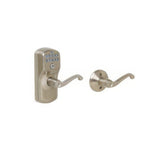 Schlage FE575PLY619FLA FE575-PLY-FLA Electronic Security Plymouth Keypad Entry Door Lever Satin Nickel