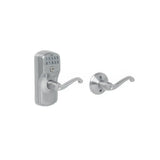 Schlage FE575PLY626FLA FE575-PLY-FLA Electronic Security Plymouth Keypad Entry Door Lever Satin Chrome