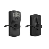 Schlage FE595CAM622ACC FE595-CAM-ACC Electronic Security Camelot Keypad Entry Door Lever Matte Black