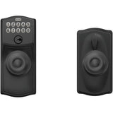 Schlage FE595CAM622GEO FE595-CAM-GEO Electronic Security Camelot Keypad Entry Door Knob Matte Black