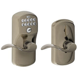 Schlage FE595PLY620ACC FE595-PLY-ACC Electronic Security Keypad Entry Door Lever Antique Pewter