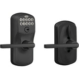 Schlage FE595PLY622ACC FE595-PLY-ACC Electronic Security Keypad Entry Door Lever Matte Black