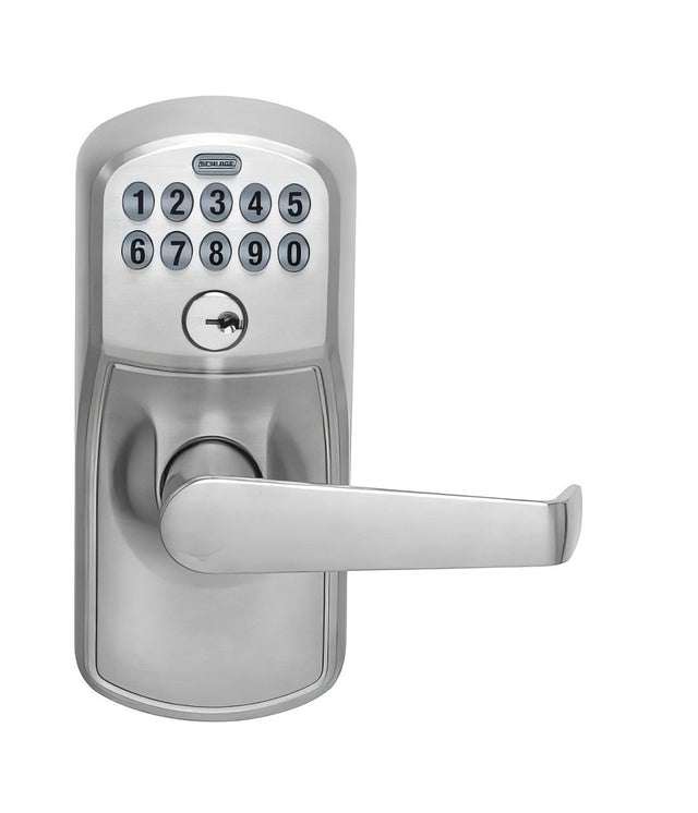 Schlage FE595PLY626ELA Electronic Security Keypad Entry Door Lever Satin Chrome