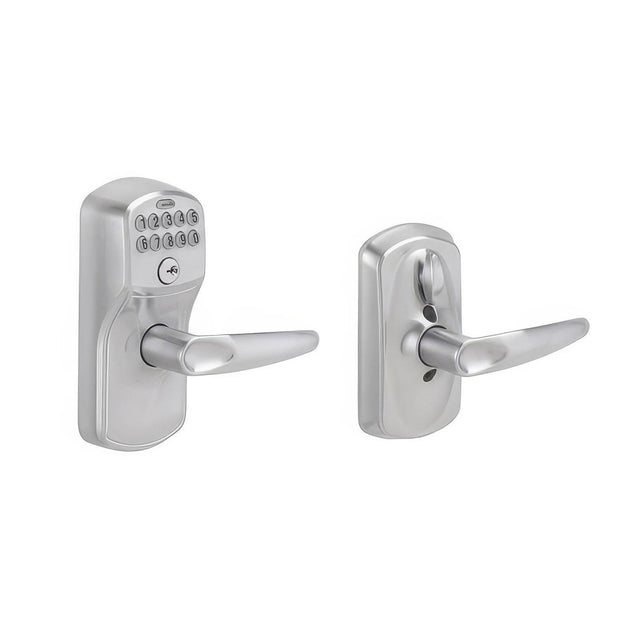 Schlage FE595PLY626JAZ Plymouth Keypad Entry Door Lever Satin Chrome