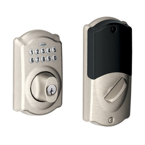 Schlage BE369NXCAM505 lifetime polished brass keypad electronic deadbolt