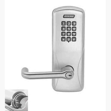 Schlage CO200MS70KPTLR625 polished chrome keypad entry door lever