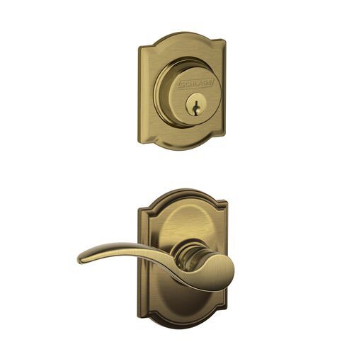 Schlage F57STA620CAMLH antique pewter exterior trim lever