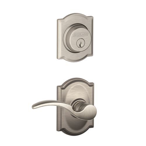 Schlage F57STA505CAMLH lifetime polished brass exterior trim lever
