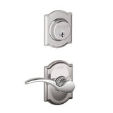Schlage F57STA605CAMLH polished brass exterior trim lever