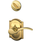 Schlage F57STA609CAMLH antique brass exterior trim lever