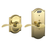 Schlage FE10ACC716CAM FE10-ACC-CAM Camelot Built-In Alarm Passage Door Lever Aged Bronze