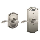 Schlage FE10ACC505CAM FE10-ACC-CAM Camelot Built-In Alarm Passage Door Lever Lifetime Polished Brass