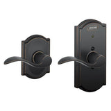 Schlage FE10ACC619CAM FE10-ACC-CAM Camelot Built-In Alarm Passage Door Lever Satin Nickel