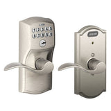 Schlage FE576CAM505ACC lifetime polished brass keypad entry door lever