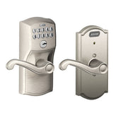 Schlage FE576CAM505FLA lifetime polished brass keypad entry door lever