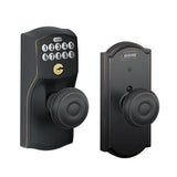 Schlage FE576CAM619GEO satin nickel keypad entry door knob